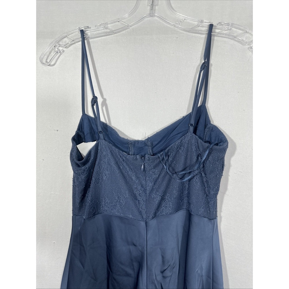 NEW $123 ASTR THE LABEL [ Small ] Aria Lace bustier Midi Dress Dusty Blue #T2144 - Picture 13 of 14